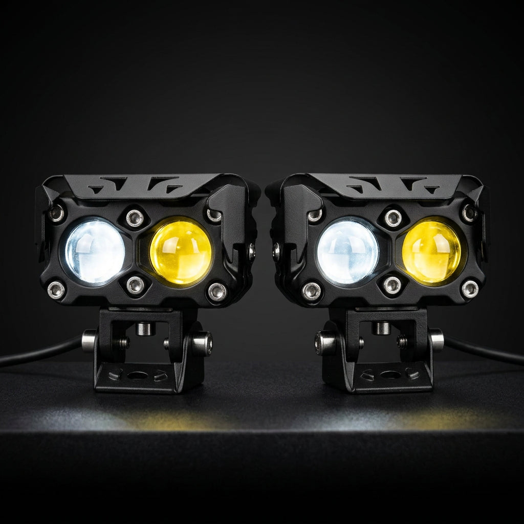 Exploradoras LED Bicolor Blanca Amarillo - Casa Motos