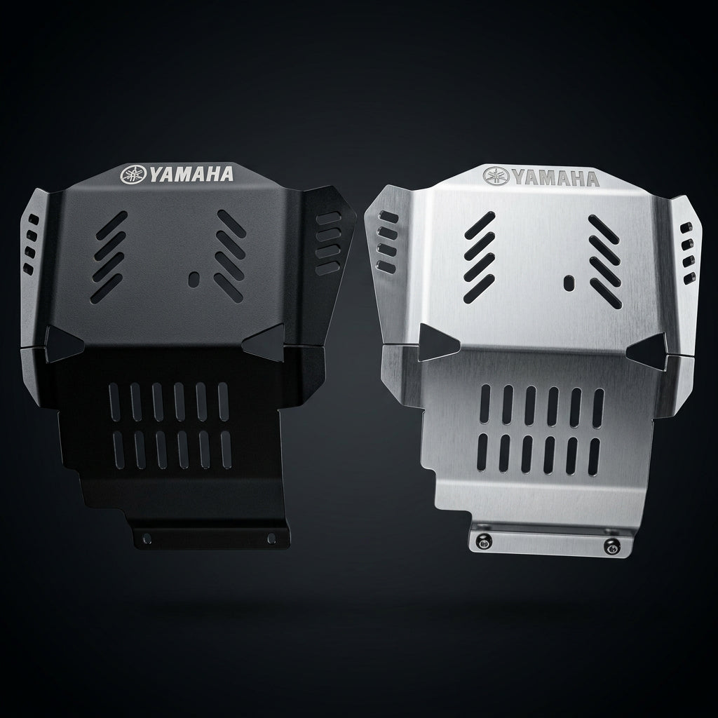 Cubremotor skid plate Yamaha XTZ125 XTZ150 variantes negro y plata - protector de motor acero