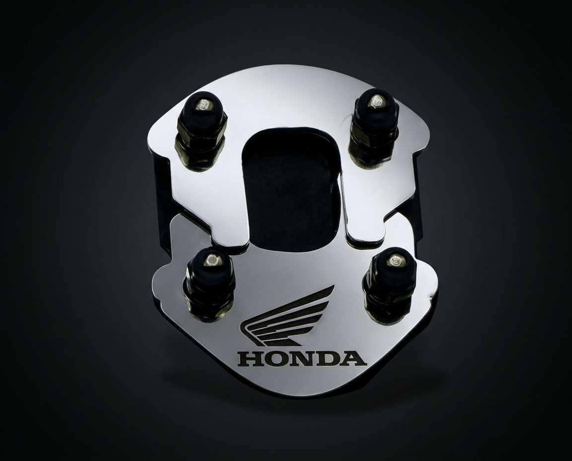 Zapato pata lateral Honda XR190 XR150 cromado con logo Honda Wing