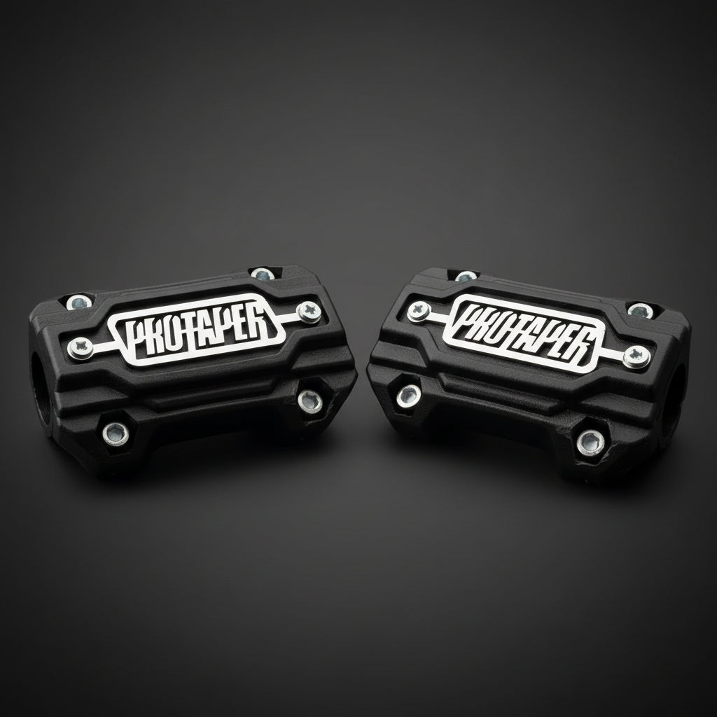 Abrazadera CNC ProTaper Aluminio Negro para Manubrio Moto