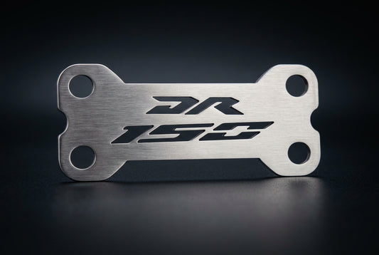 Acutrax DR150 placa acero inoxidable con logo DR 150 para Suzuki