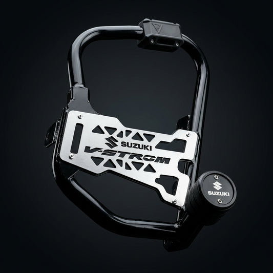 Defensa maciza para Suzuki V-Strom 160 con placas de acero inoxidable