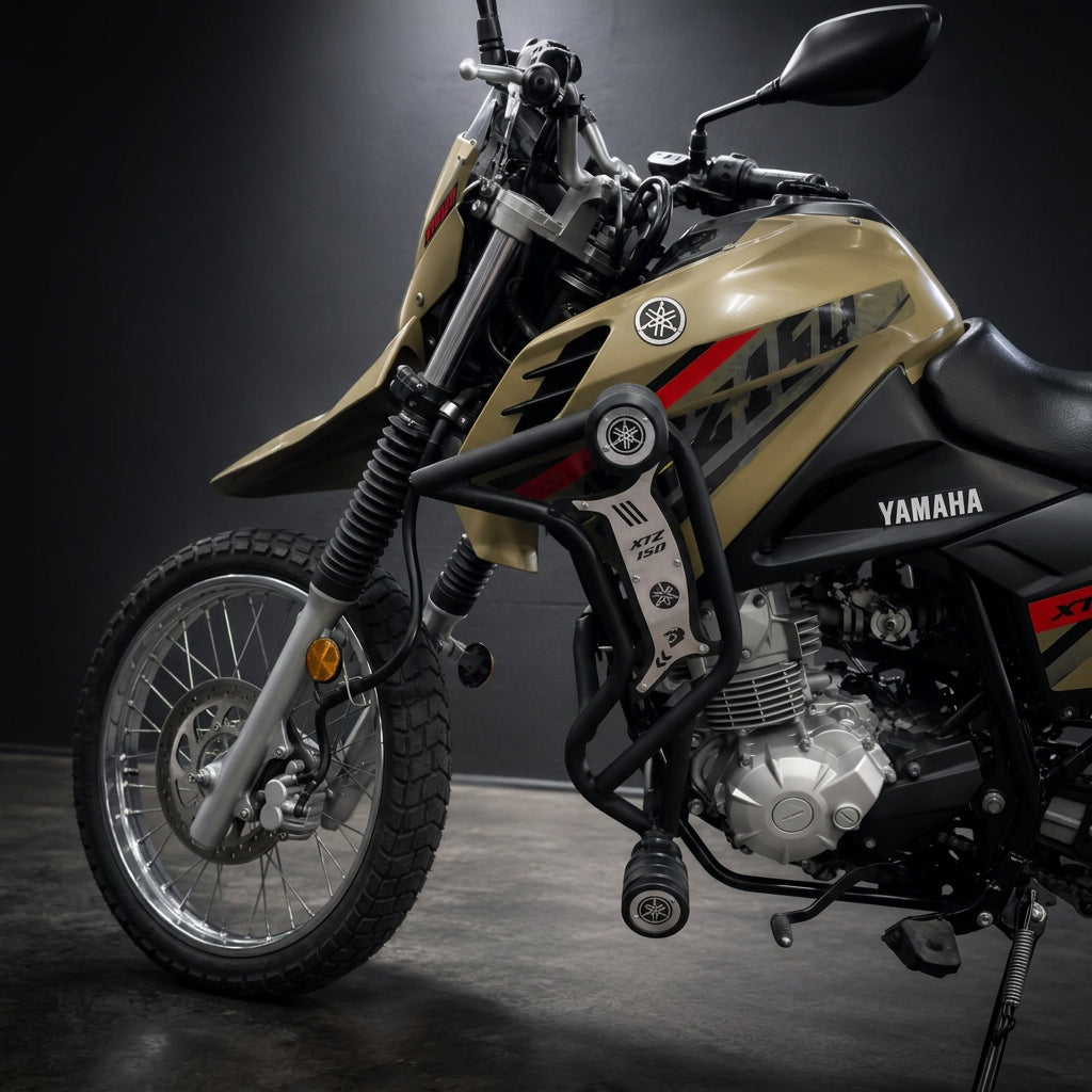 Defensa de XTZ150 doble tope instalada en Yamaha XTZ 150