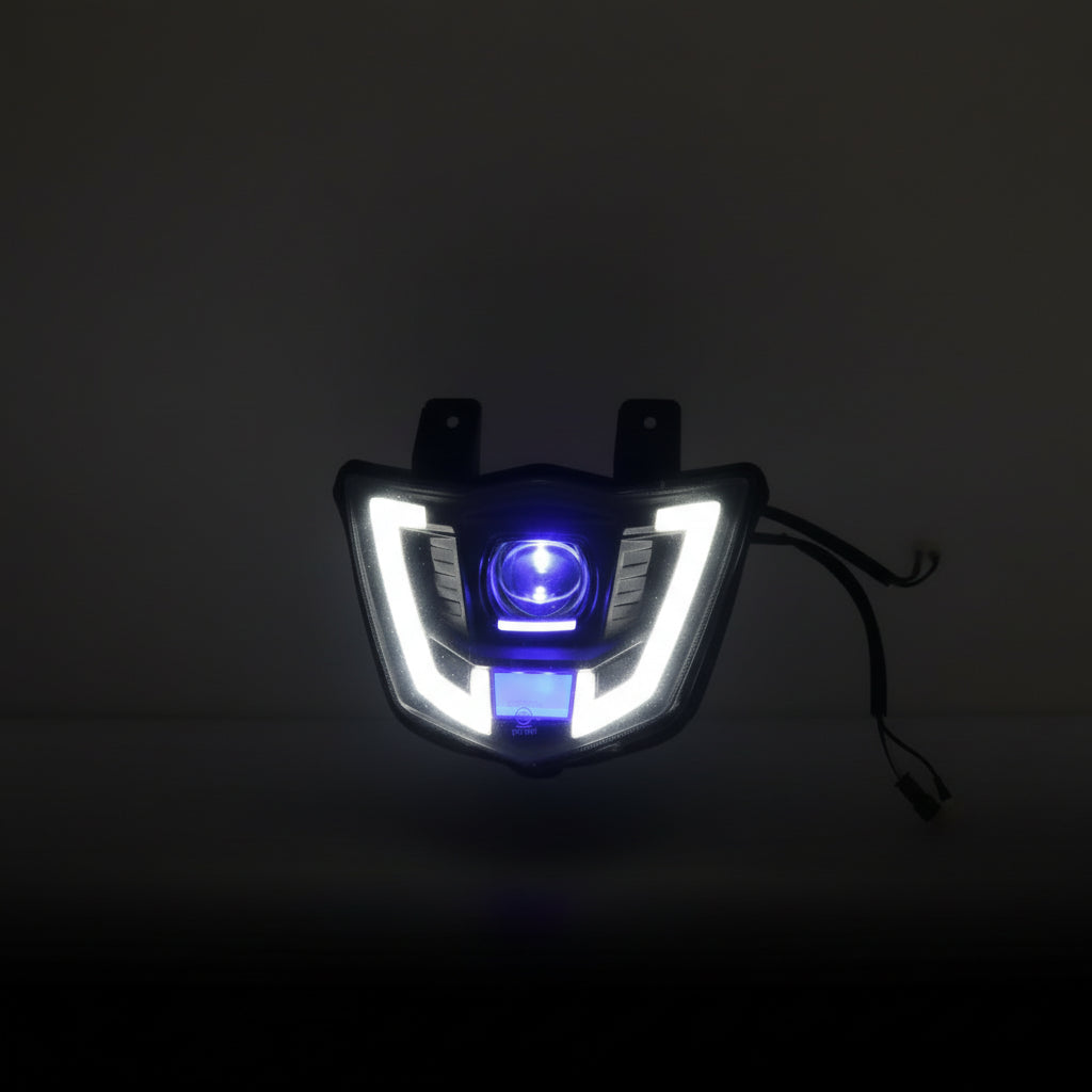 Farola LED XTZ 150 125 proyector halo azul DRL encendido
