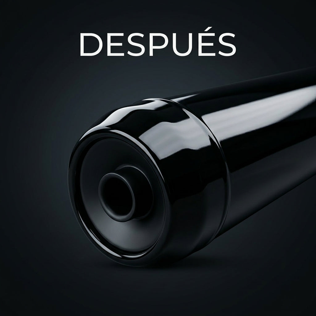 DESPUÉS - Exosto restaurado con acabado negro premium