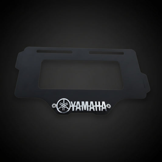 Porta Placa Acero 3D Negro con Logo Yamaha para Moto