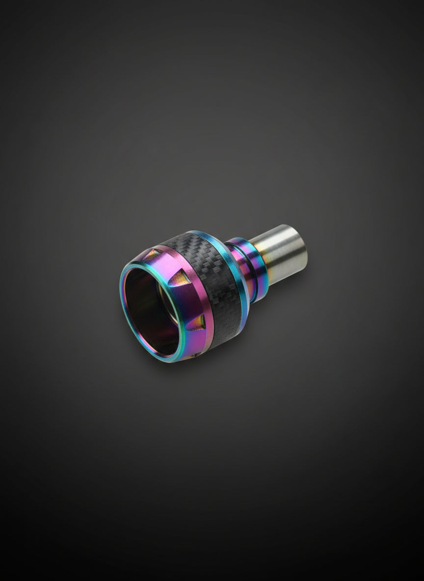 Slider Titanium XR190 - Protector de eje iridiscente en fibra de carbono